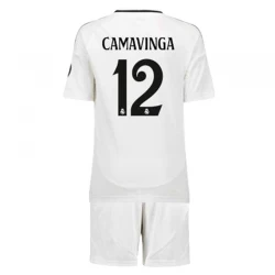 Børn Real Madrid Eduardo Camavinga #12 Fodboldtrøjer 2024-25 Hjemmebanesæt